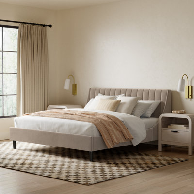 Helaina Upholstered Wingback Bed