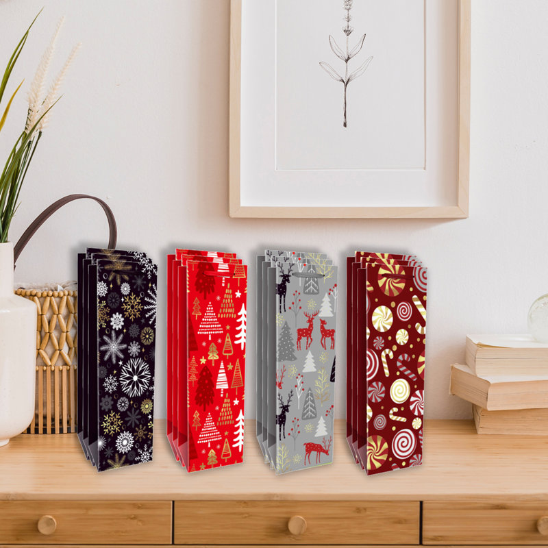Ensemble de 12 sacs-cadeaux de Noël (motif) (assortis)