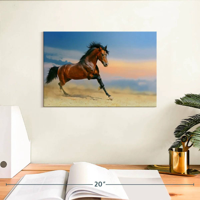 Crowle Galloping Brown Horse, 8" H x 12" W