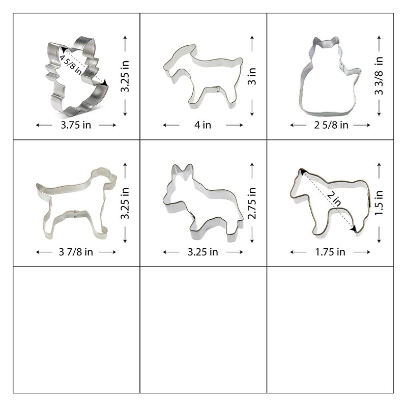 Horse Friends Tin-Plated Steel Animal Cookie Cutter Set