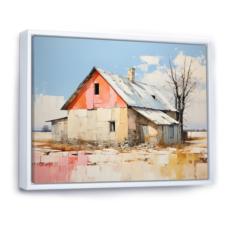 Impression sur toile Minimalisme, H 34 po x l 44 po x P 1,5 po, Cadre flottant blanc