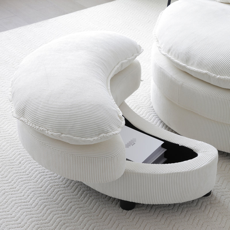Fauteuil d'appoint pivotant à 360 ° beige - salon moderne et confortable pour la chambre à coucher et le salon avec 4 coussins (beige)