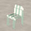 Holiday - Ensemble de 4 chaises à blocs de couleur modernes et rayées - Siège en PP imperméable et pieds en métal robustes