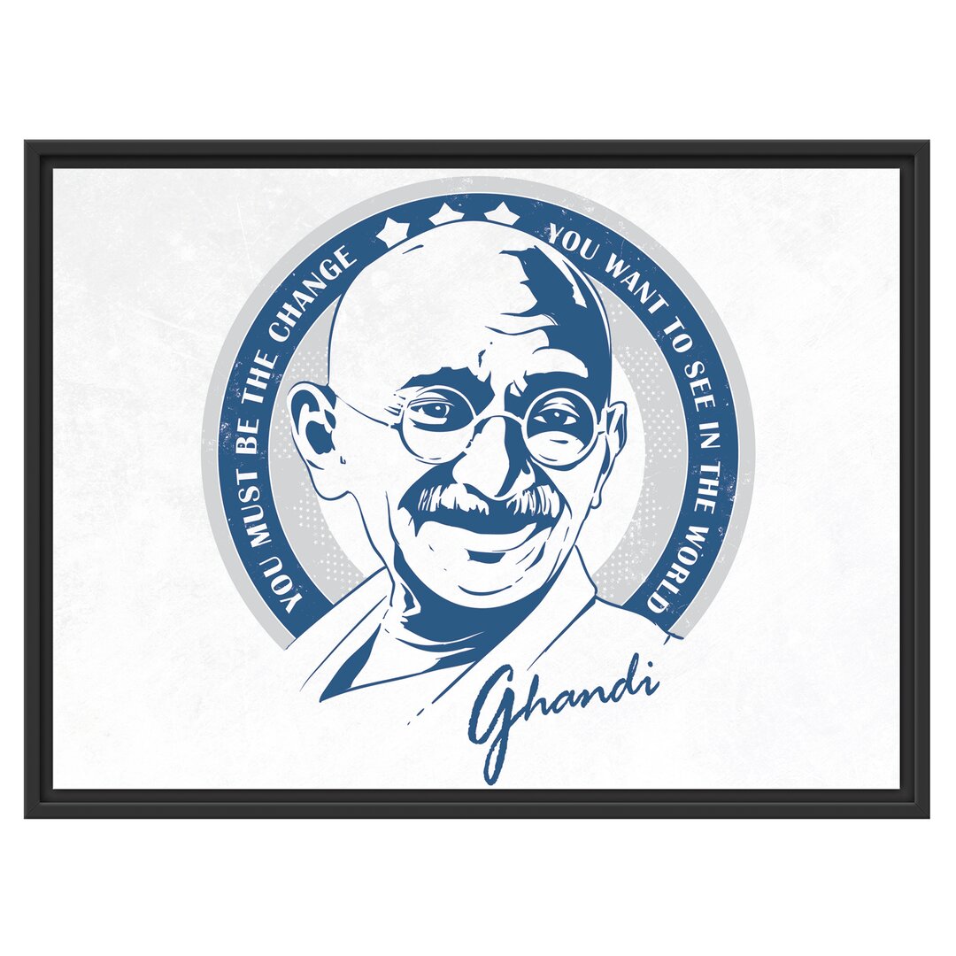 Gerahmtes Wandbild Ghandi Light