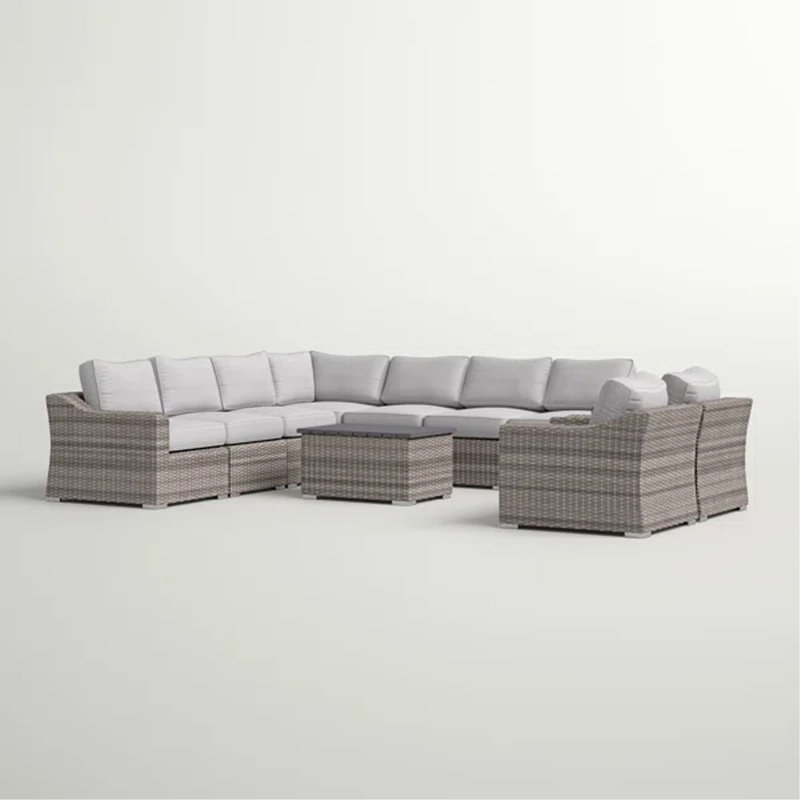 8-Person Outdoor Seating Group With Cushions Pre-Assembled Sofa