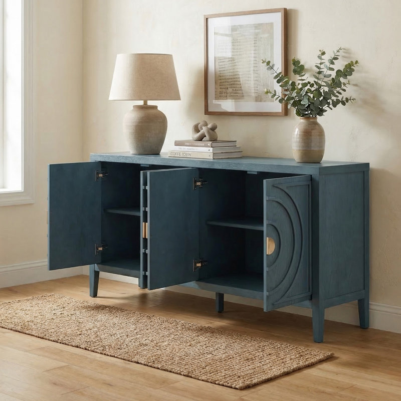 Console de 60 po pour le couloir, Bleu antique