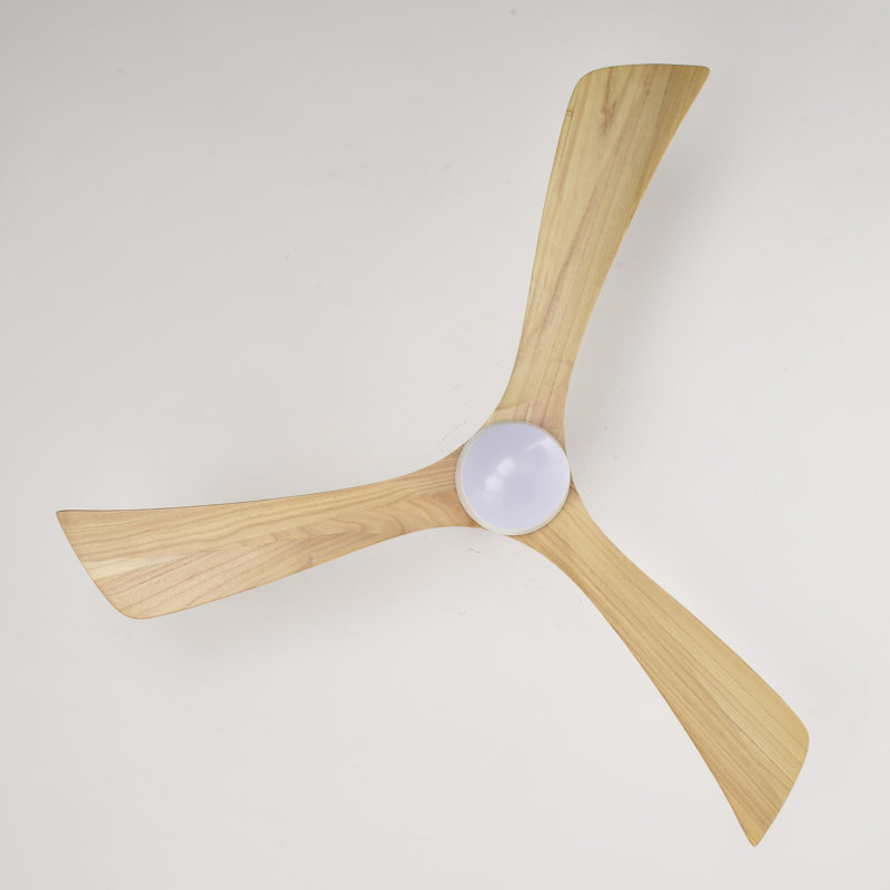 Kaphers 52'' Ceiling Fan with LED Lights, Natural, White