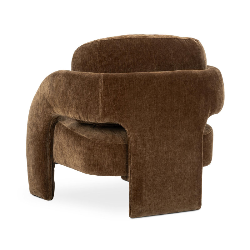 Salino Upholstered Fabric Lounge Accent Chair, Bronze Polyester