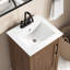 Meuble-lavabo autoportant Kansas 18 po à lavabo simple, fini noyer épicé, lavabo en céramique intégré, quincaillerie noire mate