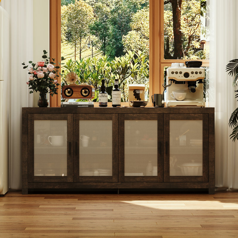 4-Door Sideboard With Strong Storage, Brown