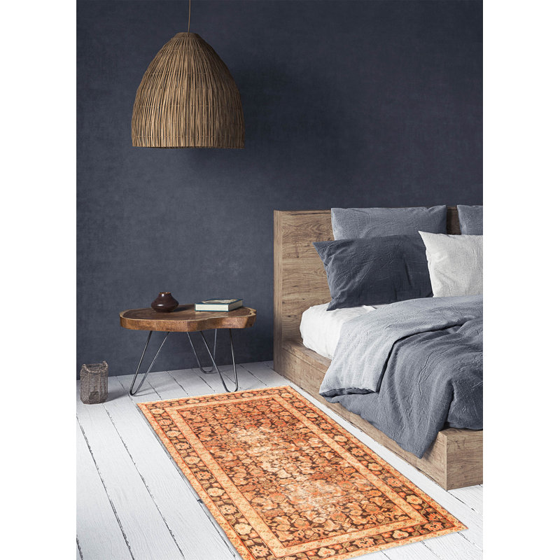 Tapis brun Antalya Vintage 4 pi 0 po x 6 pi 9 po