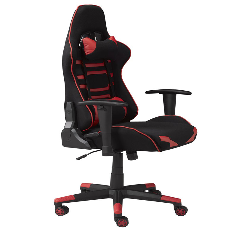 Fauteuil de jeu et de course pivotant Inbox Zero, Noir / rouge