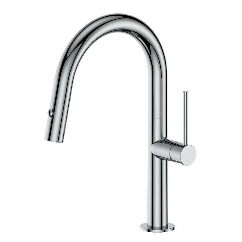 Voltaire Pull Down Single Handle Kitchen Faucet with Side Spray and Accessories, Chrome