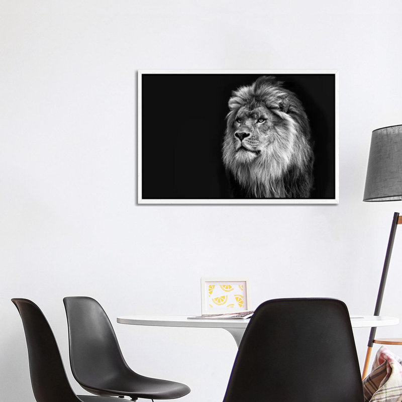 Majestic in Black & White 1 Piece Wall Art on Canvas, 101.6 cm H x 66.04 cm W, White Framed