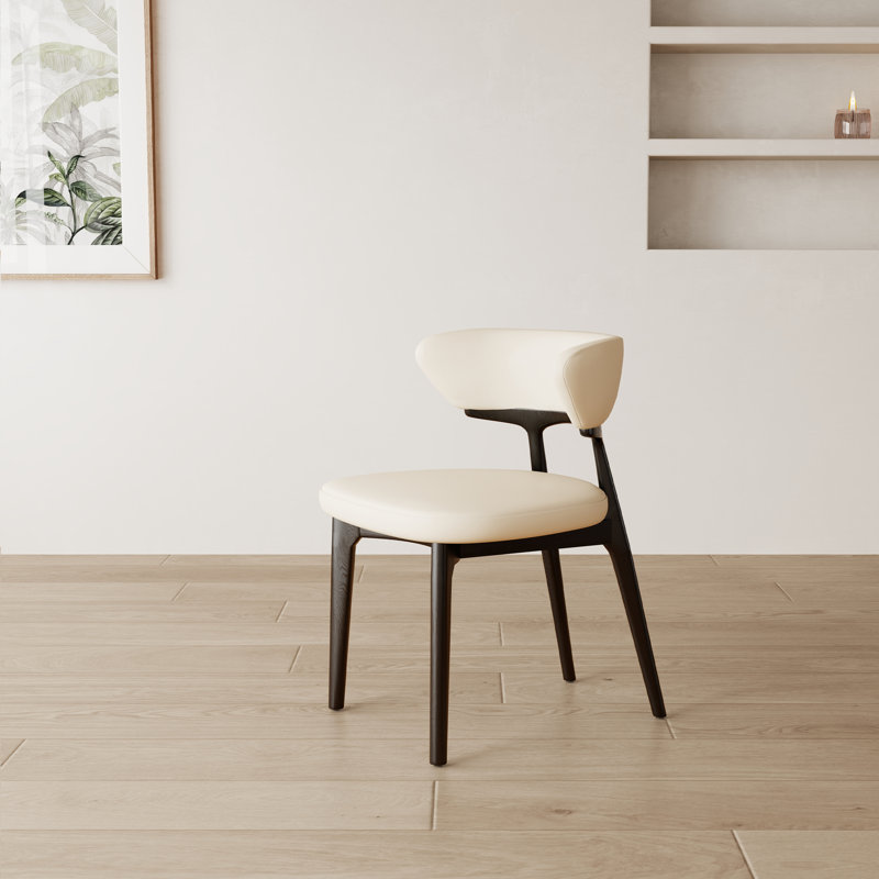 Two sets of solid wood dining chairs with backrest