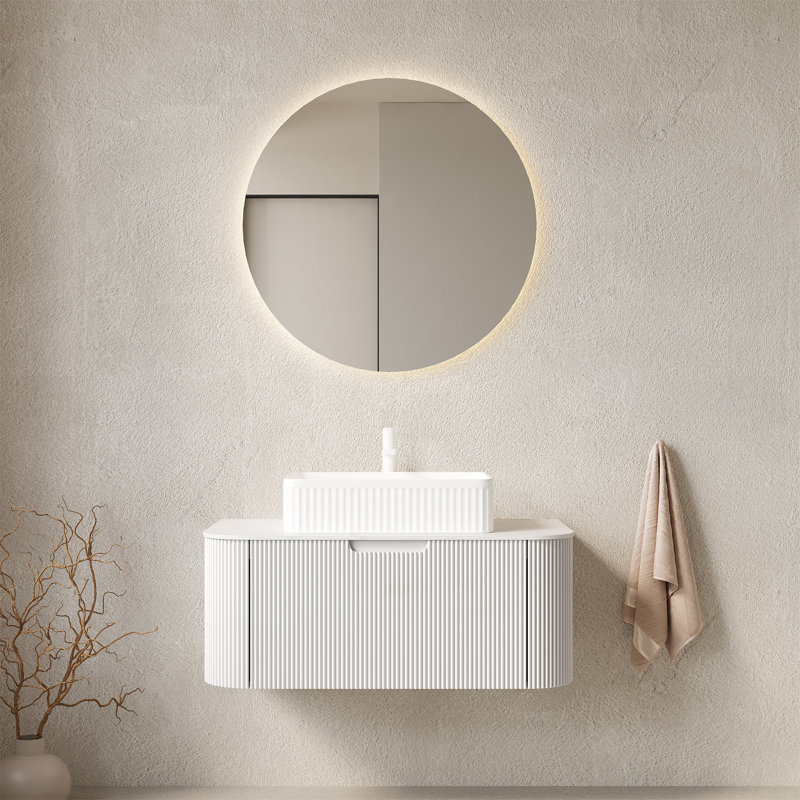 Meuble-lavabo pour salle de bain 36 po Dina, Blanc, Blanc