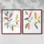 Feuilles de couleur pop III - impression encadrée de qualité supérieure - prête à être accrochée - aucun clou requis - aucun clou requis-1995135816-1995135822