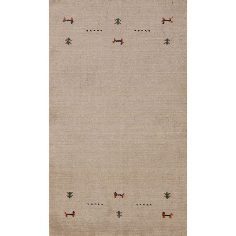 Tapis de style indien fait à la main en laine Gabbeh 2 x 5