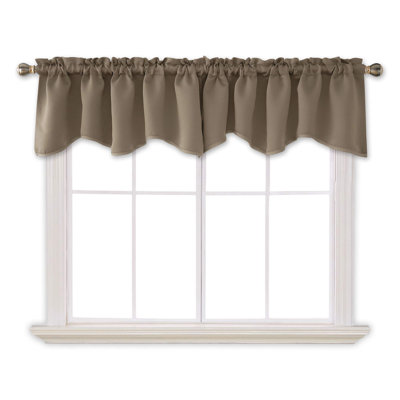 Blackout Scalloped Curtains Short Tier Valances for Small Window (Set of 4)