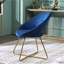 Chaise d'appoint contemporaine en velours bleu
