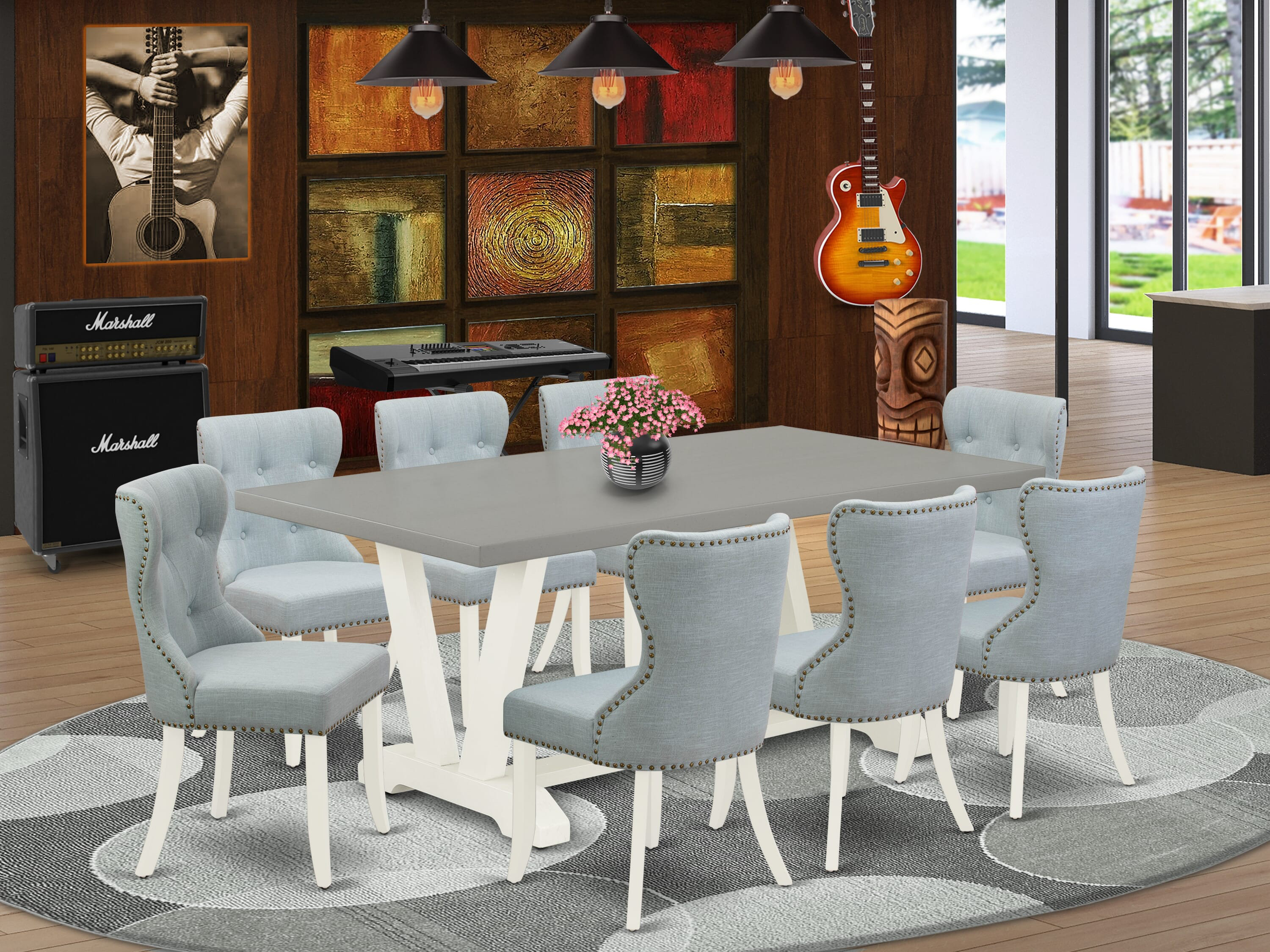 Red Barrel Studio 8 - Person Acacia Solid Wood Dining Set - Wayfair Canada