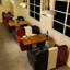 Banc rembourré en similicuir American Retro Cafe