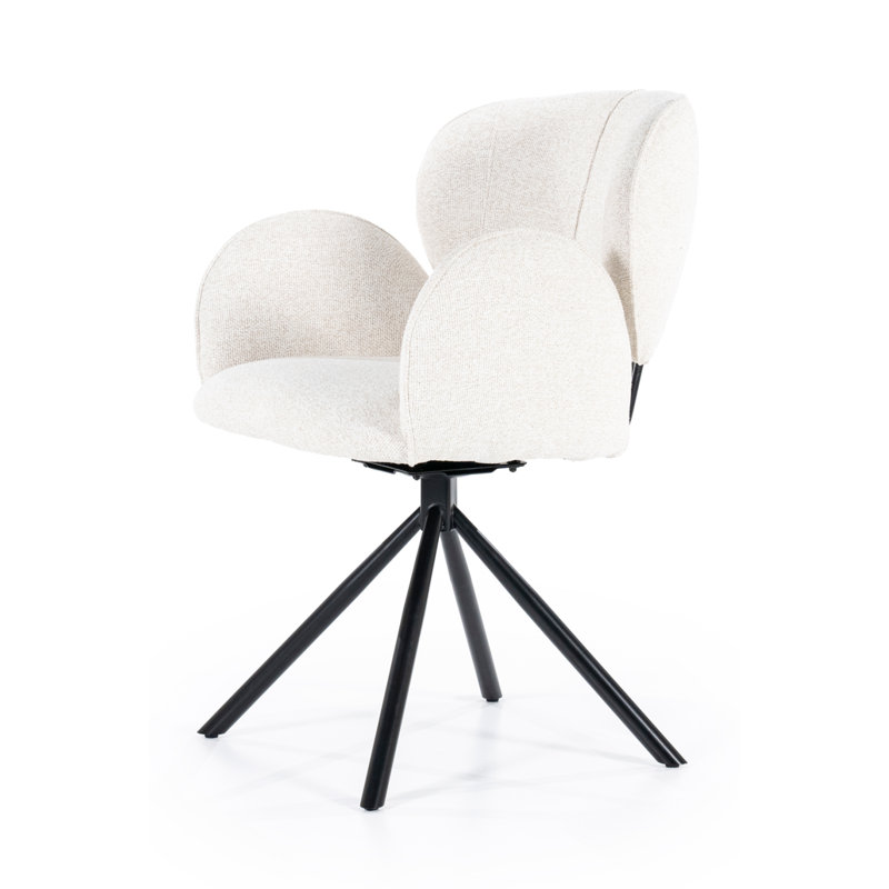 Upholstered Arm Chair, White