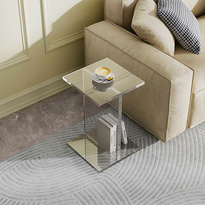 Table d'appoint à poutre en acrylique transparent