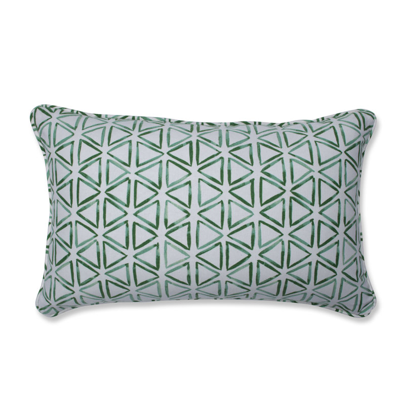 Painted Triangles Verte Geometric Cotton Reversible Throw Pillow