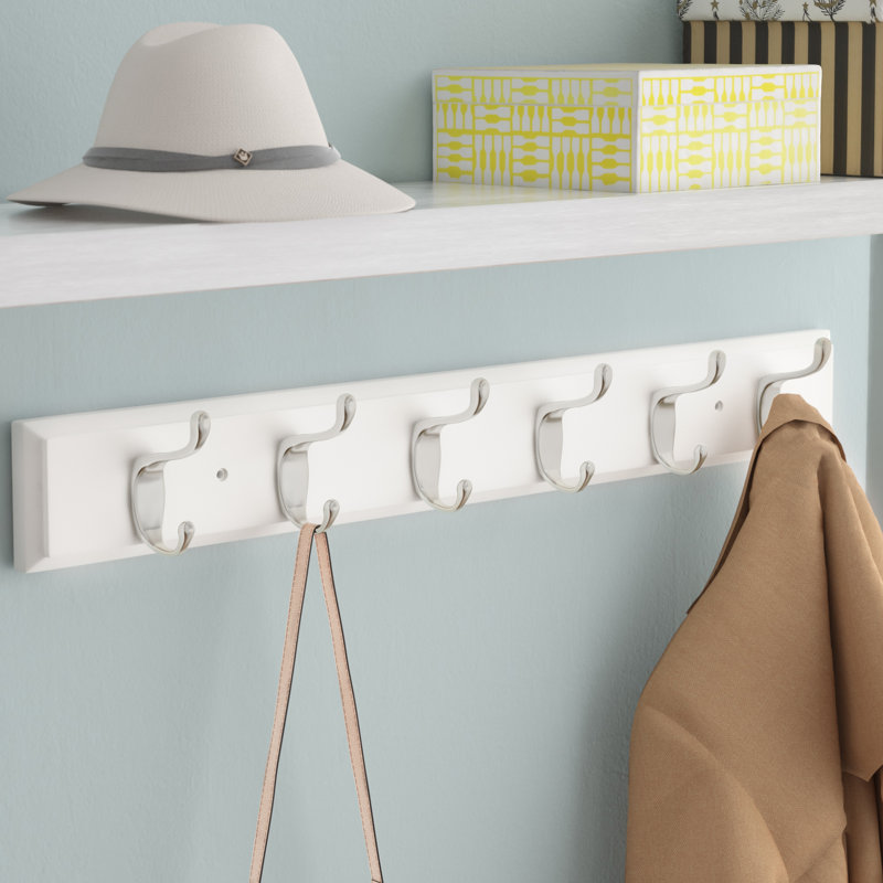 Canup Wall Mounted Coat Rack, Pure White