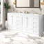 Spacieux meuble-lavabo blanc 72 po avec lavabo en résine, style Shaker moderne