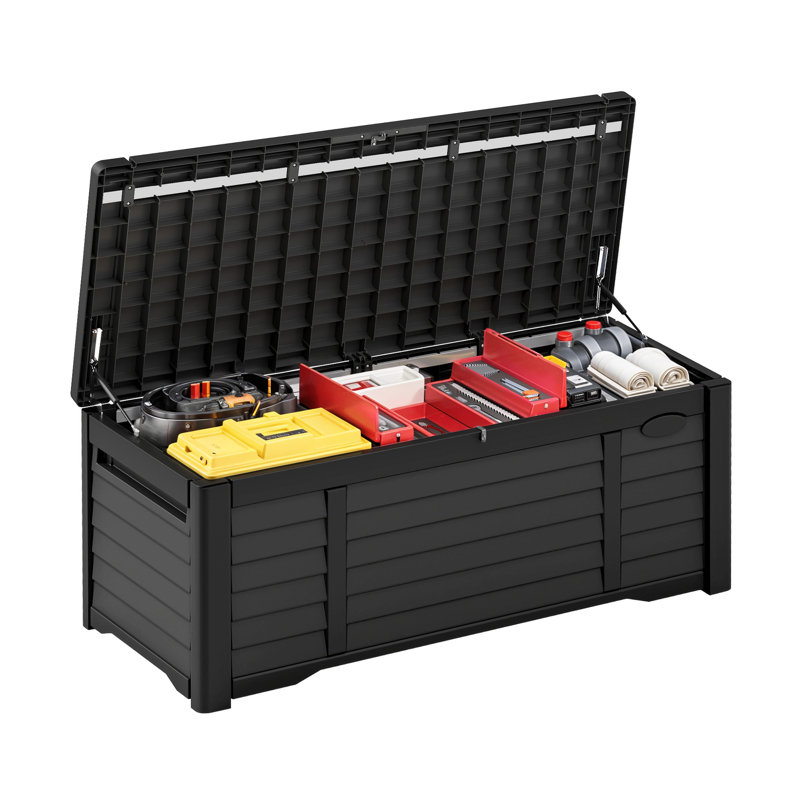 Balconera 120 Gallons Lockable Resin Deck Box, Black
