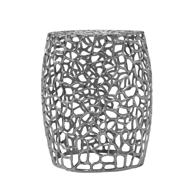 Table de bout moderne en aluminium, maille abstraite complexe, table de bout stable et sans assemblage avec conception en maille, fabriquée à la main, requise, 15 po x 15 po x 20,5 po, 12,47 lb, décor pour le salon ou
