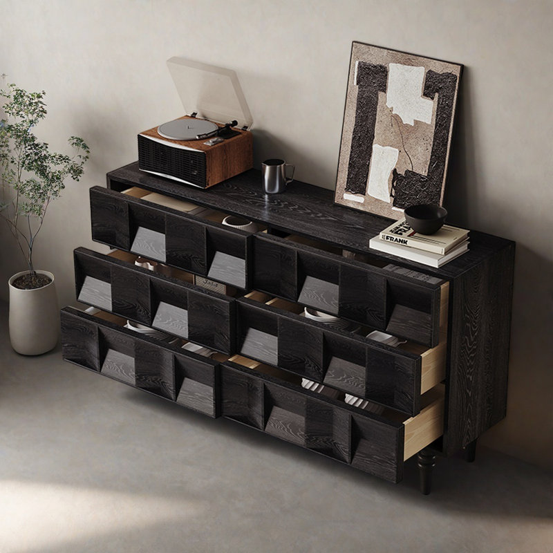 Buffet rétro en bois noir