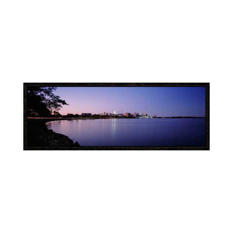 Buildings Along A Lake, Lake Monona, Madison, Wisconsin, USA by Panoramic Images - Panoramic Gallery-Wrapped Canvas Giclée on Canvas