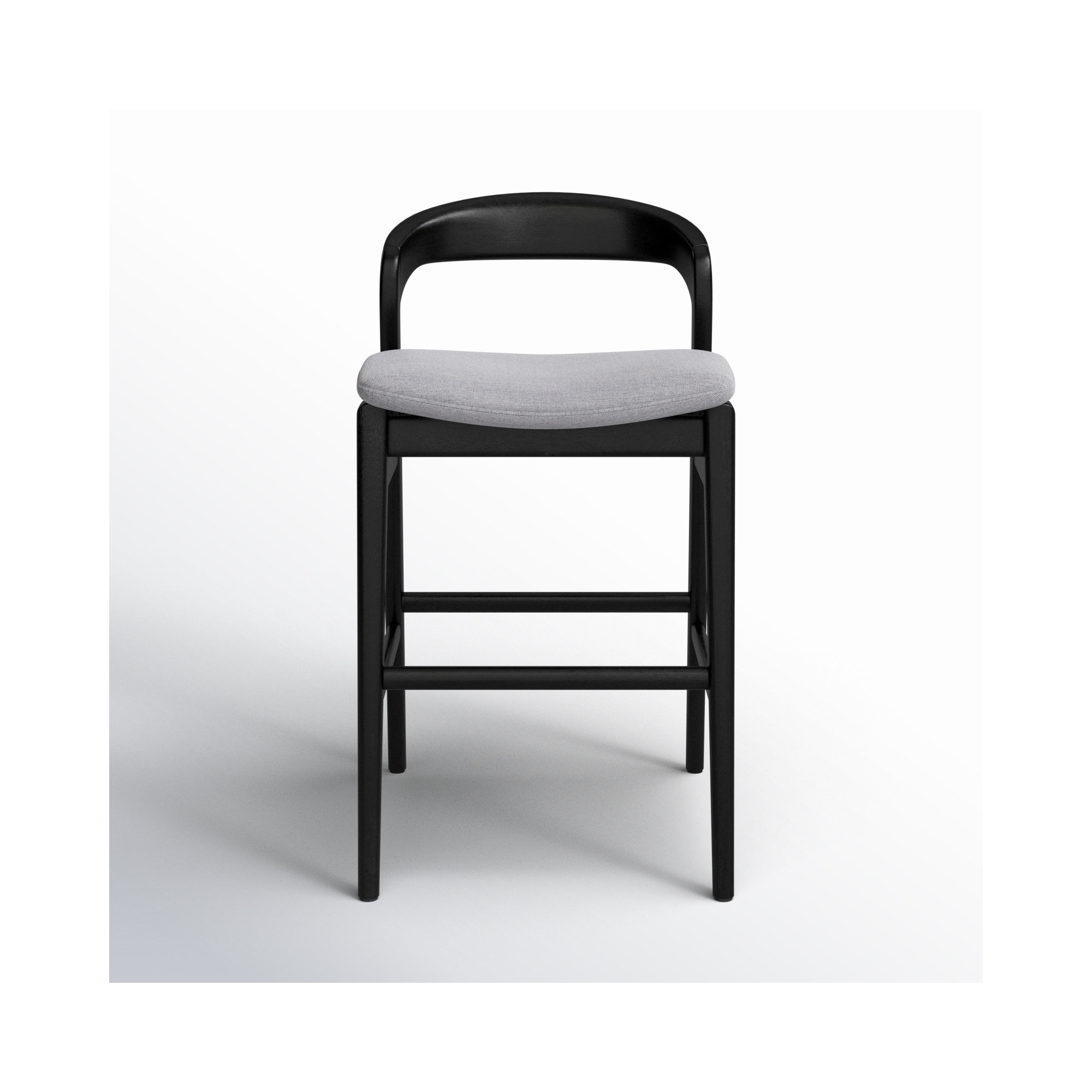 Anela Solid Wood Bar & Counter Stool, Essence Gray/Ebano Frame, Counter Stool (25.25" Seat Height)