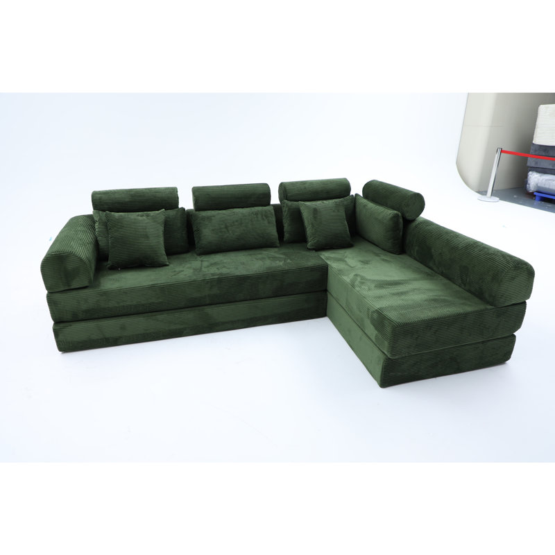 Canapé modulaire en L, Vert