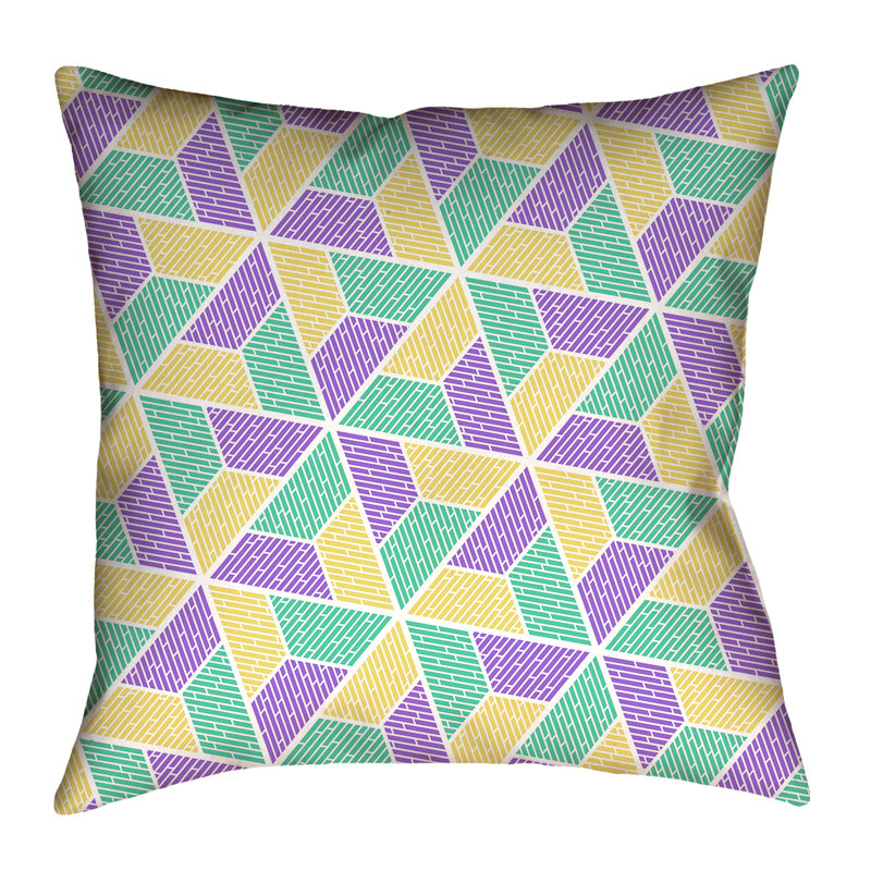 Housse de coussin Katelyn Elizabeth, 14 po x 14 po, Faux lin, Vert, bleu et gris
