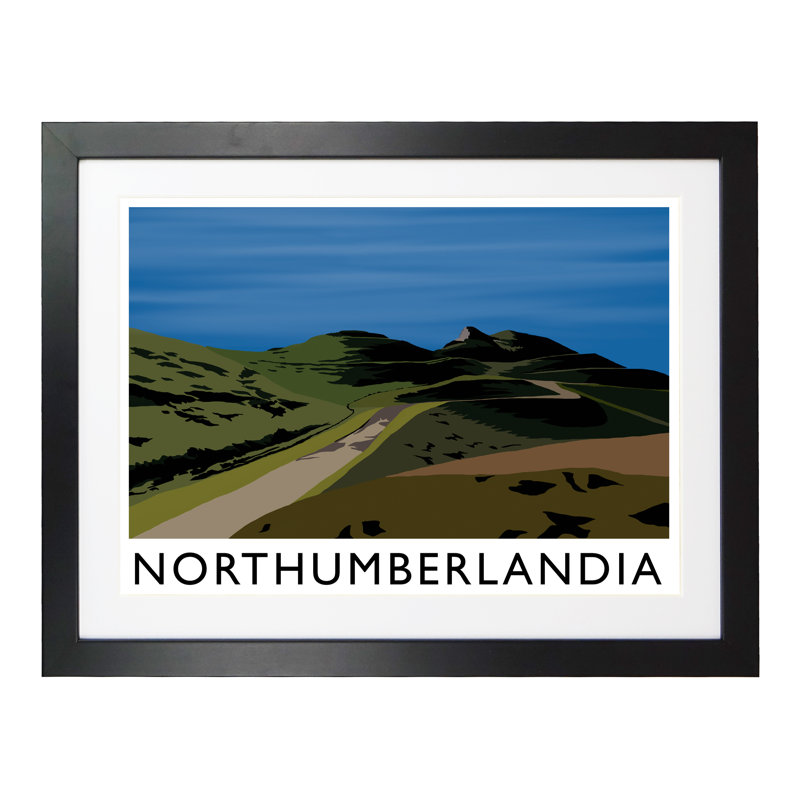 Northumberlandia by Richard O'Neil - Print, Black Wood Frame, 33.5 cm H x 43.5 cm W x 2.2 cm D