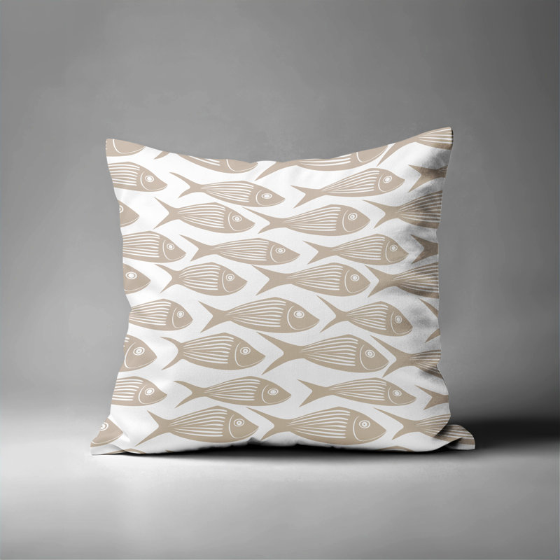 Barnon Reversible Throw Pillow, Beige, 16"H x 16"W