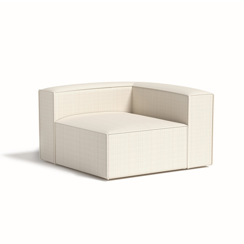 Hershberger-Canapé à droite-Beige-2/5, Velours côtelé beige