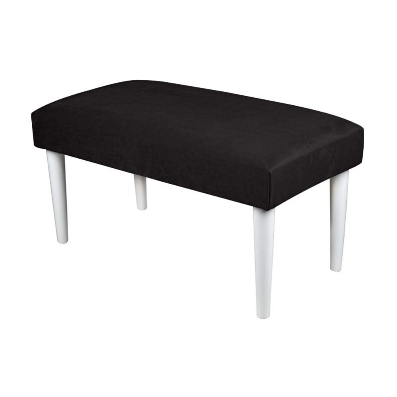 Mansbury Velvet Upholstered Bench, Black, 45cm H x 150cm W x 35cm D