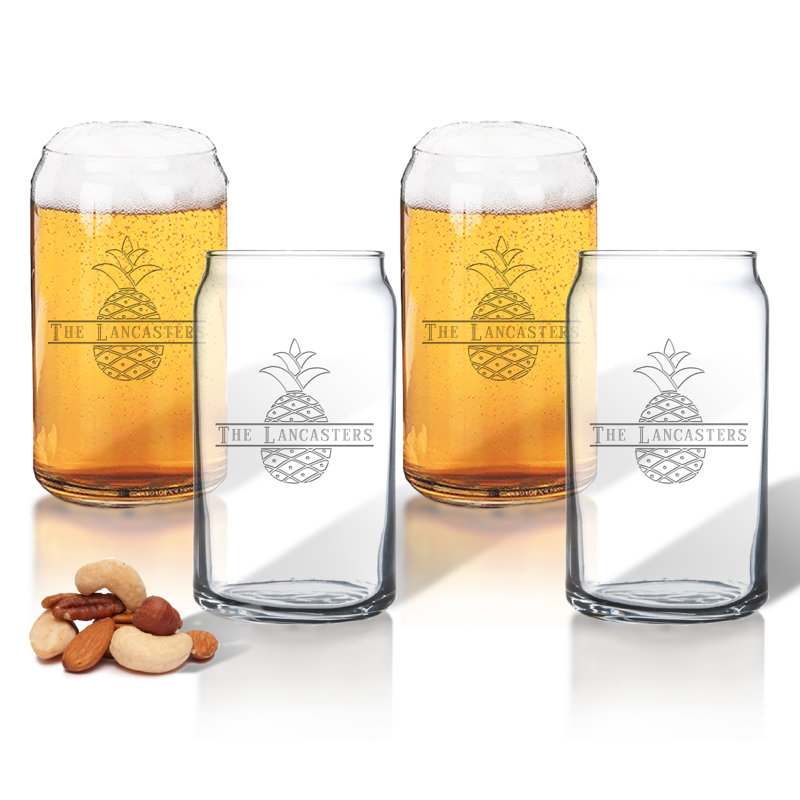 Ananas personnalisé 16 oz. Pinte de verre, Oui