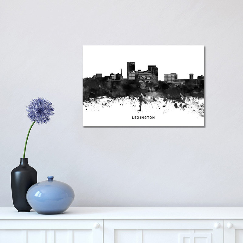 Lexington Skyline Black & White - Wrapped Canvas Print, 30.48 cm H x 45.72 cm W