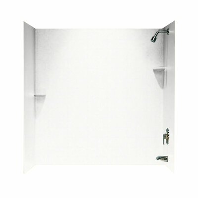 Solid Surface 60"" x 60"" x 30"" Three Panel Shower Wall -  Swan, SS00603.011