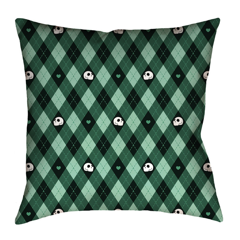 Coussin Katelyn Elizabeth, 14 po x 14 po, Vert, Polyester sergé