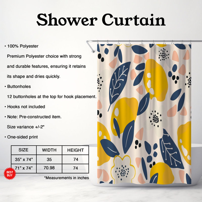 Rideau de douche Summer Buzz - Premium, H 74 po x l 71 po