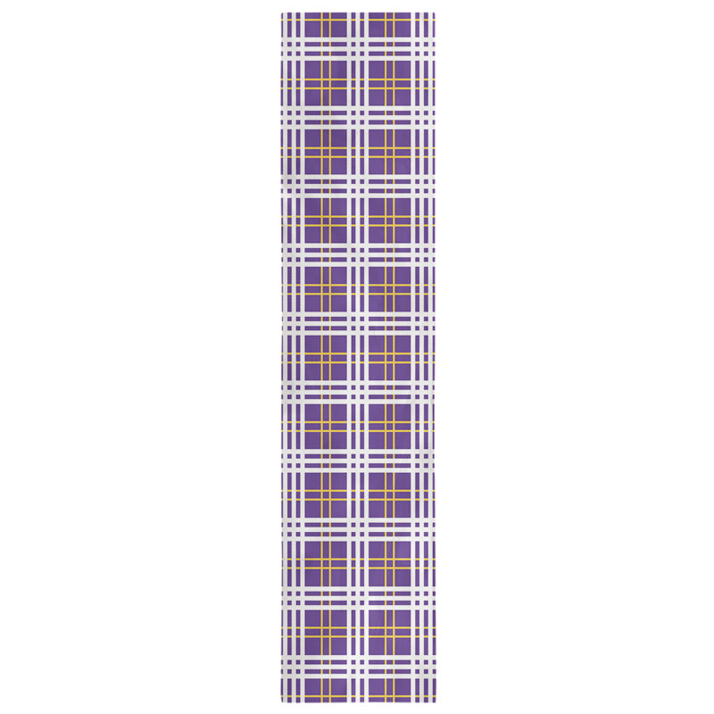 Chemin de table en polyester payant, L 72 po x l 16 po, Mauve / doré / blanc