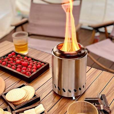 Round Stainless Steel Charcoal Fire Pit