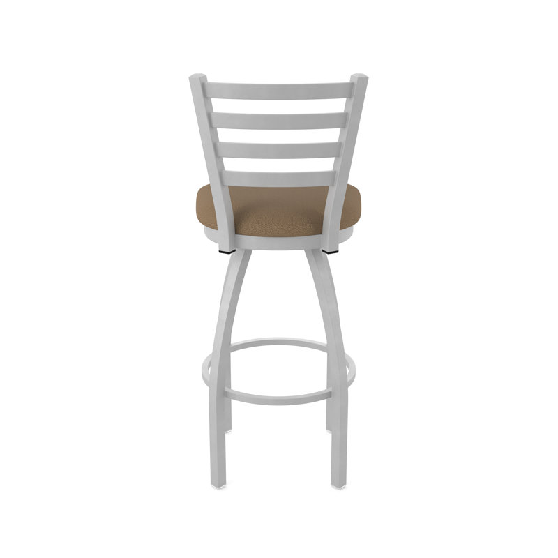 Tabouret pivotant Jackie, Nickel anodisé, Vinyle - thatch chaume, Tabouret de bar (siège d'une hauteur de 30 po)